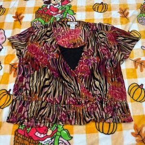 Michelle Michelle Layered Zebra Print Top